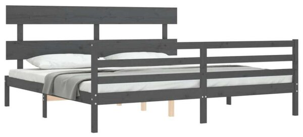 VidaXL Tömörfa Ágykeret - Szürke - 200x200 cm