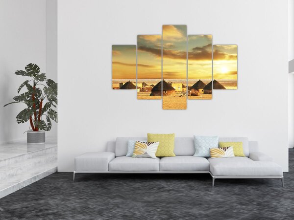 Kép - Kunyhók a sivatagban (150x105 cm)