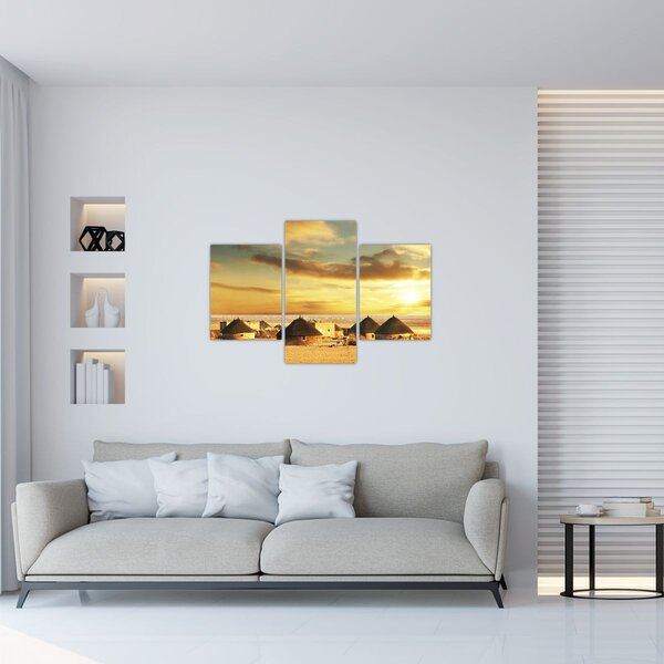 Kép - Kunyhók a sivatagban (90x60 cm)