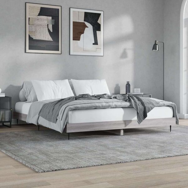 VidaXL sonoma tölgyszínű szerelt fa ágykeret 200 x 200 cm