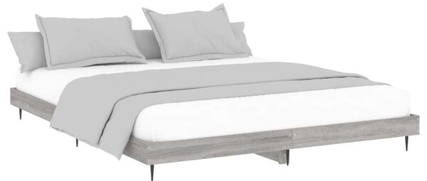 VidaXL sonoma tölgyszínű szerelt fa ágykeret 200 x 200 cm