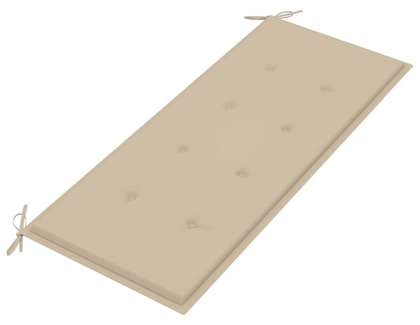 2 személyes tömör eukaliptuszfa kerti pad párnával 120 cm