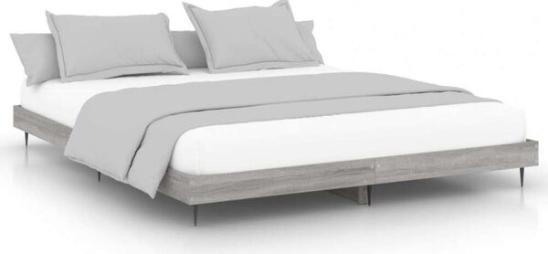 VidaXL sonoma tölgyszínű szerelt fa ágykeret 200 x 200 cm