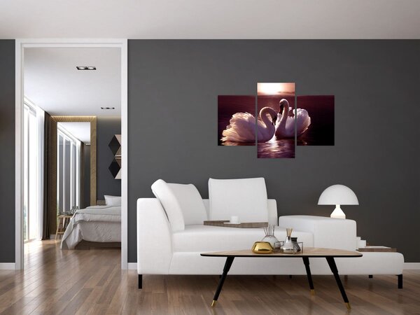 Kép - Hattyúk a tavon (90x60 cm)