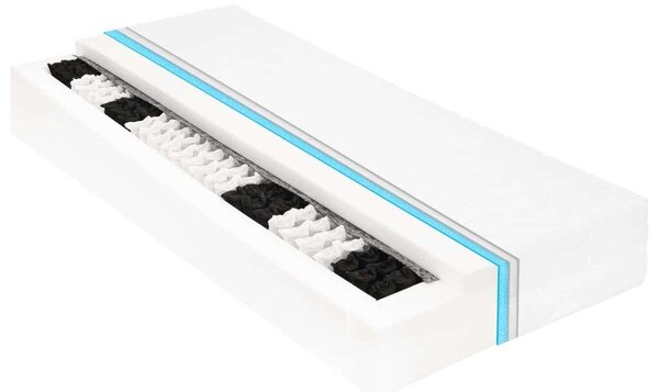VidaXL fehér tömör fenyőfa dívány matraccal 90 x 200 cm