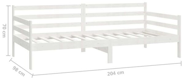 VidaXL fehér tömör fenyőfa dívány matraccal 90 x 200 cm
