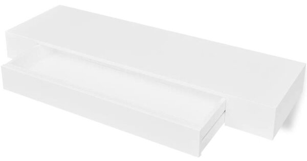 VidaXL Fali Polc Fiókkal - Fehér - 80 cm