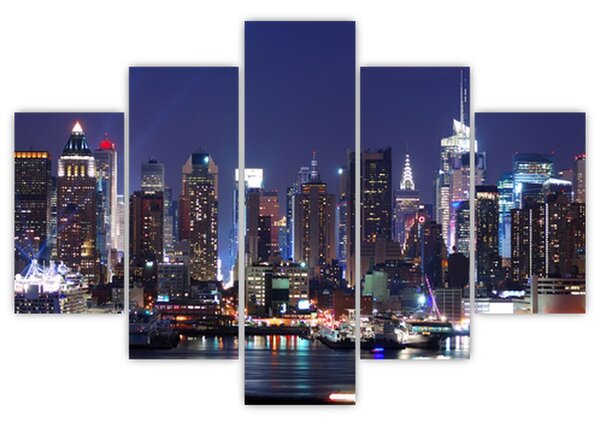 Kép - New York-i felhőkarcolók megvilágítva (150x105 cm)