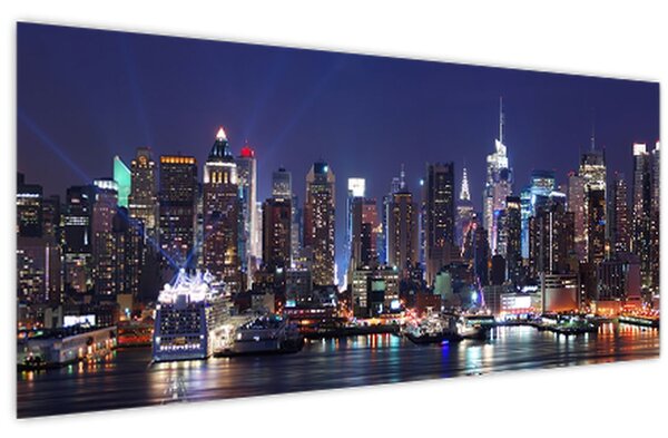 Kép - New York-i felhőkarcolók megvilágítva (120x50 cm)
