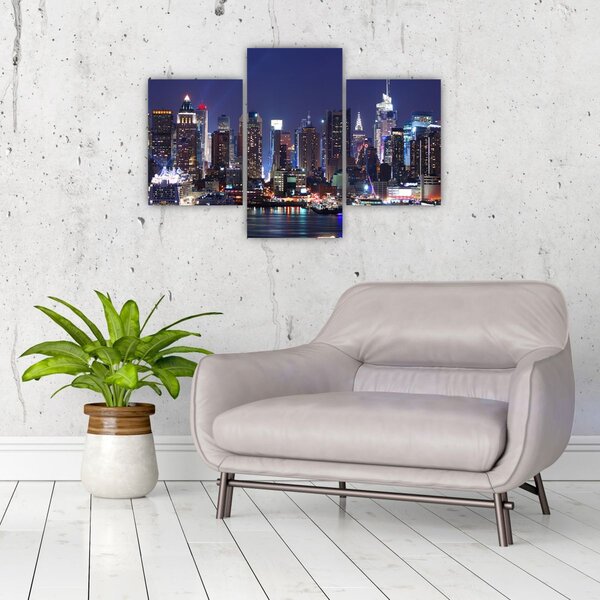 Kép - New York-i felhőkarcolók megvilágítva (90x60 cm)