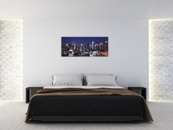 Kép - New York-i felhőkarcolók megvilágítva (120x50 cm)