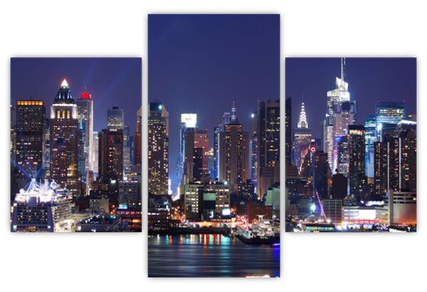 Kép - New York-i felhőkarcolók megvilágítva (90x60 cm)