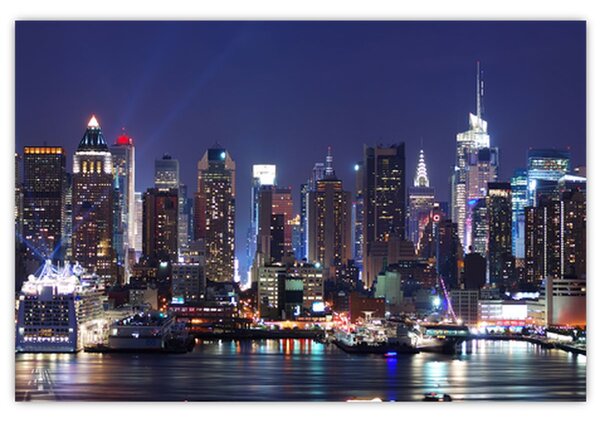 Kép - New York-i felhőkarcolók megvilágítva (90x60 cm)