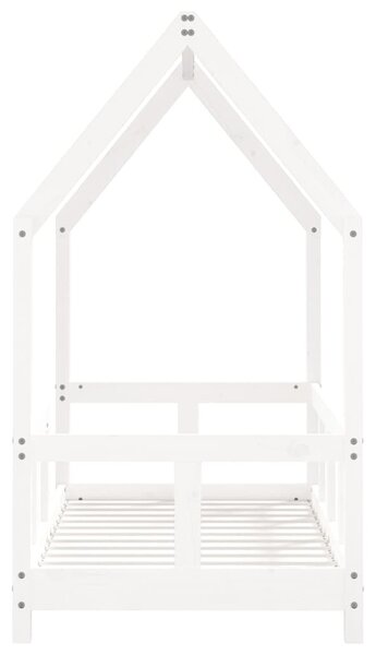 Fehér tömör fenyőfa gyerekágykeret 70 x 140 cm