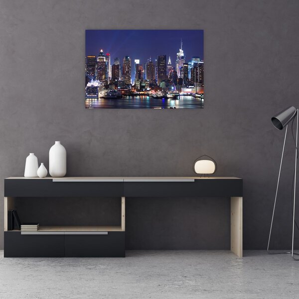Kép - New York-i felhőkarcolók megvilágítva (90x60 cm)