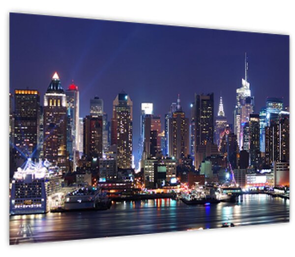 Kép - New York-i felhőkarcolók megvilágítva (90x60 cm)