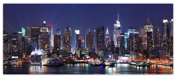 Kép - New York-i felhőkarcolók megvilágítva (120x50 cm)