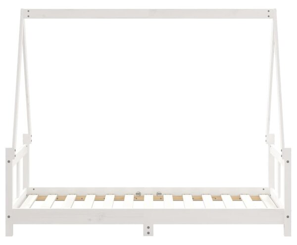 Fehér tömör fenyőfa gyerekágykeret 80 x 160 cm