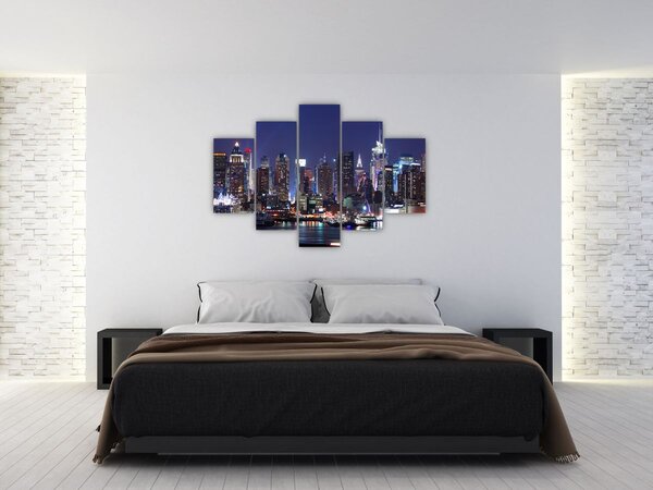 Kép - New York-i felhőkarcolók megvilágítva (150x105 cm)
