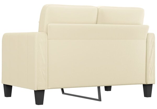 2 személyes krémszínű műbőr kanapé 120 cm