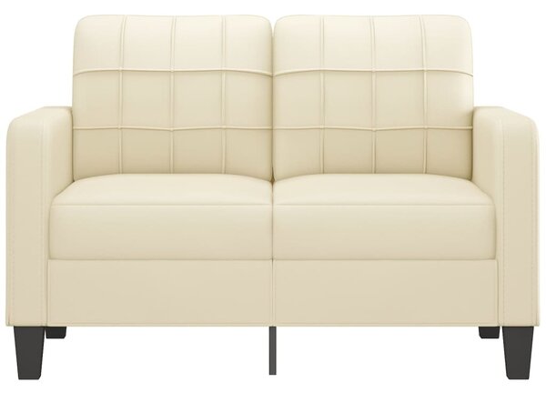 2 személyes krémszínű műbőr kanapé 120 cm