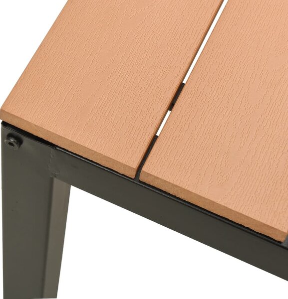 Barna és fekete acél és WPC kerti pad 110 cm