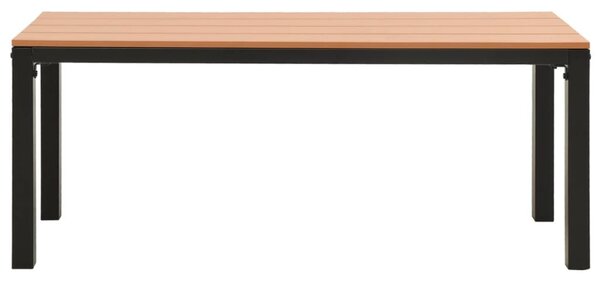 Barna és fekete acél és WPC kerti pad 110 cm