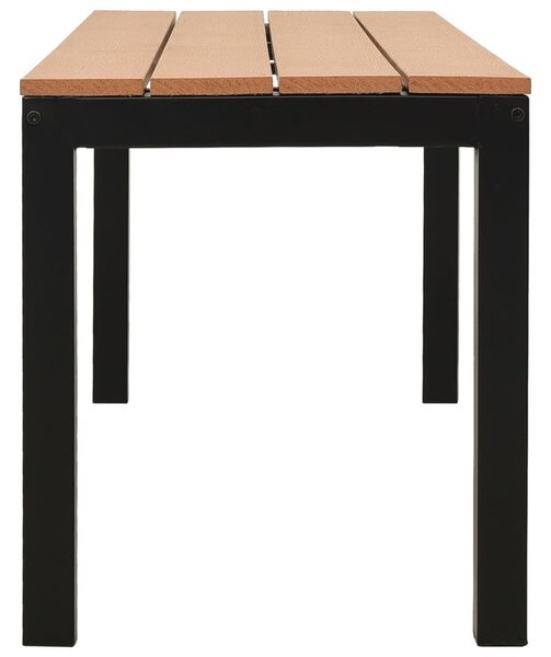 Barna és fekete acél és WPC kerti pad 110 cm