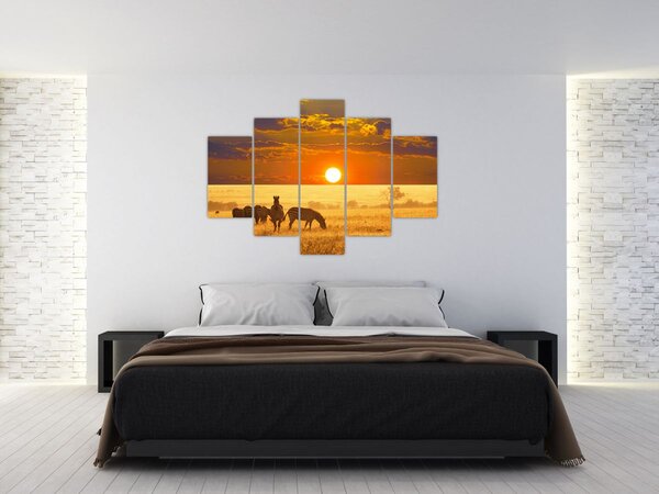 Kép - Zebrák naplementével (150x105 cm)