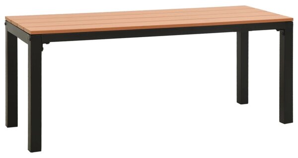 Barna és fekete acél és WPC kerti pad 110 cm
