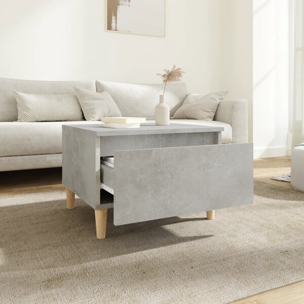 Betonszürke szerelt fa dohányzóasztal 90x49x45 cm