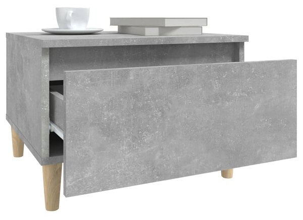 Betonszürke szerelt fa dohányzóasztal 90x49x45 cm