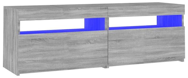 Szürke sonoma színű TV-szekrény LED-lámpákkal 120 x 35 x 40 cm