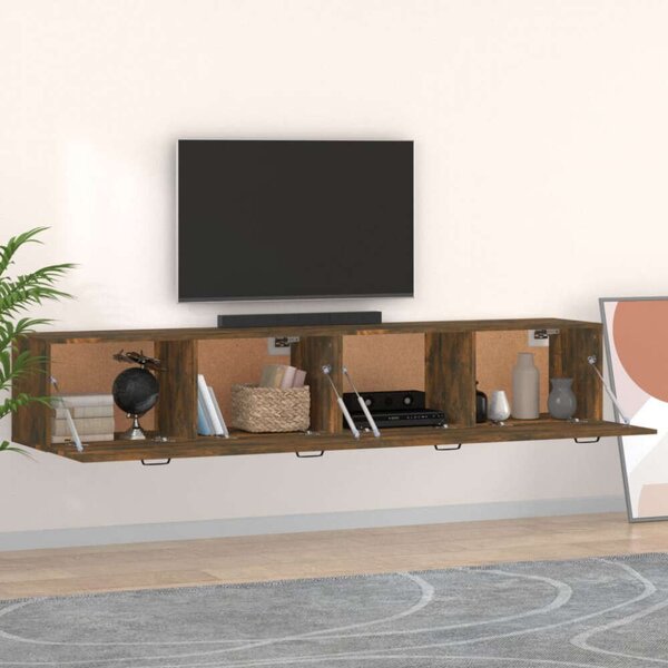 VIDAXL - Falikrény - Füstös Tölgy - 100x36,5x35 cm - 2 db