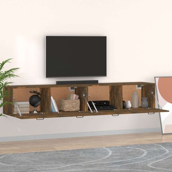 VIDAXL - Falikrény - Füstös Tölgy - 100x36,5x35 cm - 2 db