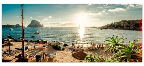 Kép - Strand emberekkel (120x50 cm)