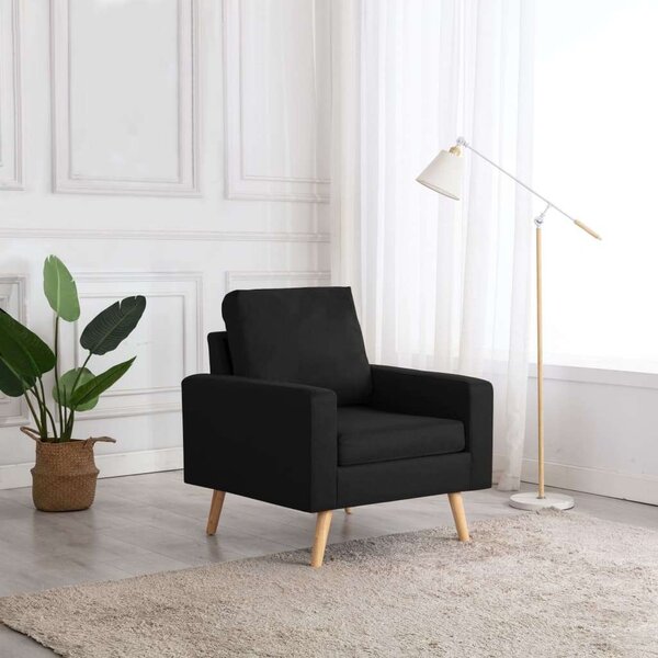 VidaXL Fekete Szövet Karosszék - 77x71x80 cm