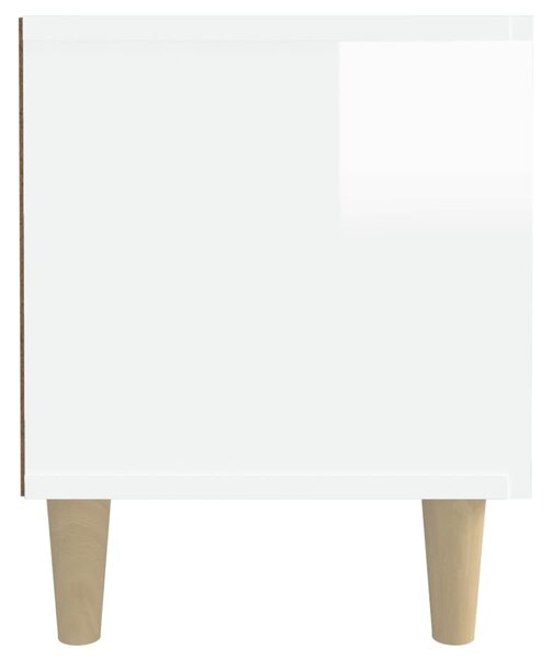 Magasfényű fehér szerelt fa TV-szekrény 180 x 31,5 x 40 cm