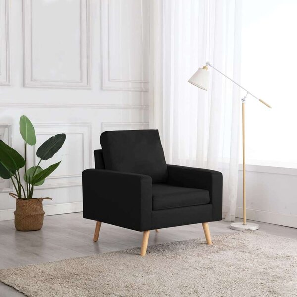 VidaXL Fekete Szövet Karosszék - 77x71x80 cm