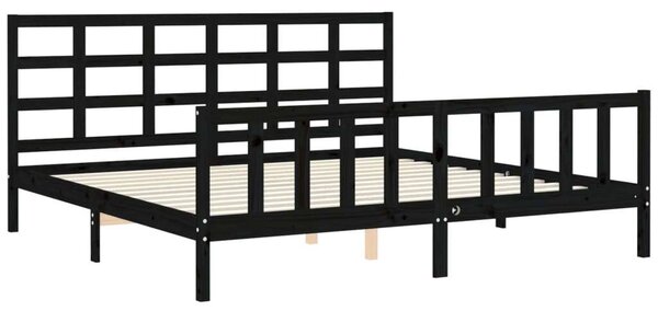 VidaXL Fekete Tömörfa Ágykeret - 200x200 cm