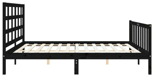 VidaXL Fekete Tömörfa Ágykeret - 200x200 cm
