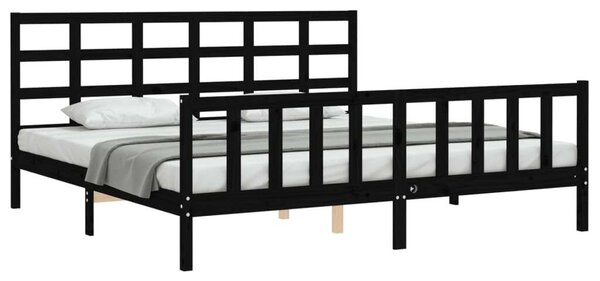 VidaXL Fekete Tömörfa Ágykeret - 200x200 cm