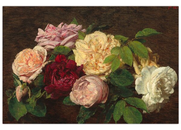 Kép - Henri Fantin-Latour, Roses de Nice on a Table, reprodukciók (90x60 cm)