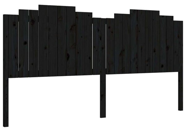 VidaXL Fekete Tömörfa Ágykeret - Fejtámlával - 200x200 cm