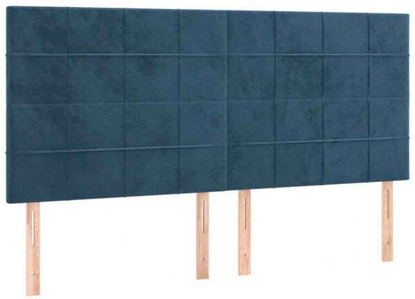 VidaXL sötétkék bársony LED-es fejtámla 160x5x118/128 cm