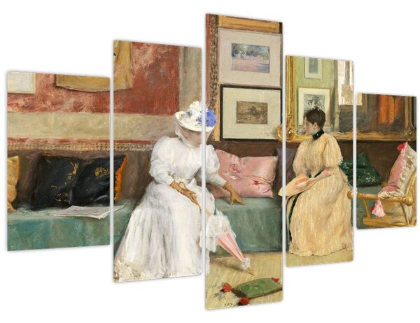 Kép - William Merritt Chase, A Friendly Call, reprodukciók (150x105 cm)