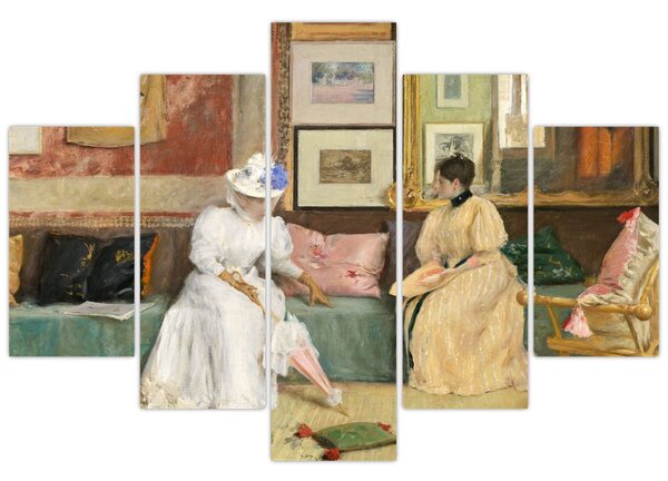 Kép - William Merritt Chase, A Friendly Call, reprodukciók (150x105 cm)