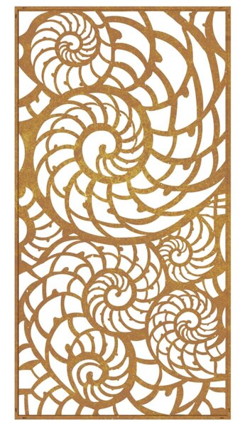 Kagylómintás corten acél kerti faldísz 105 x 55 cm