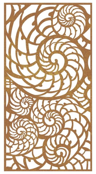 Kagylómintás corten acél kerti faldísz 105 x 55 cm