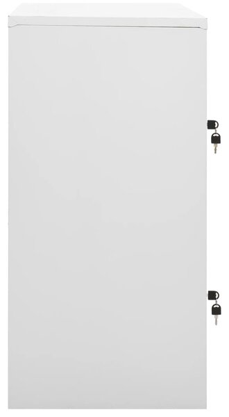 Világosszürke acél zárható szekrény 90 x 45 x 92,5 cm
